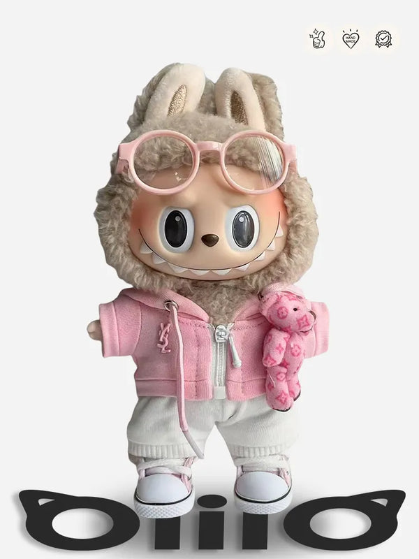 LABUBU Clothes YS* Chic Hoodie & Bear Ensemble
