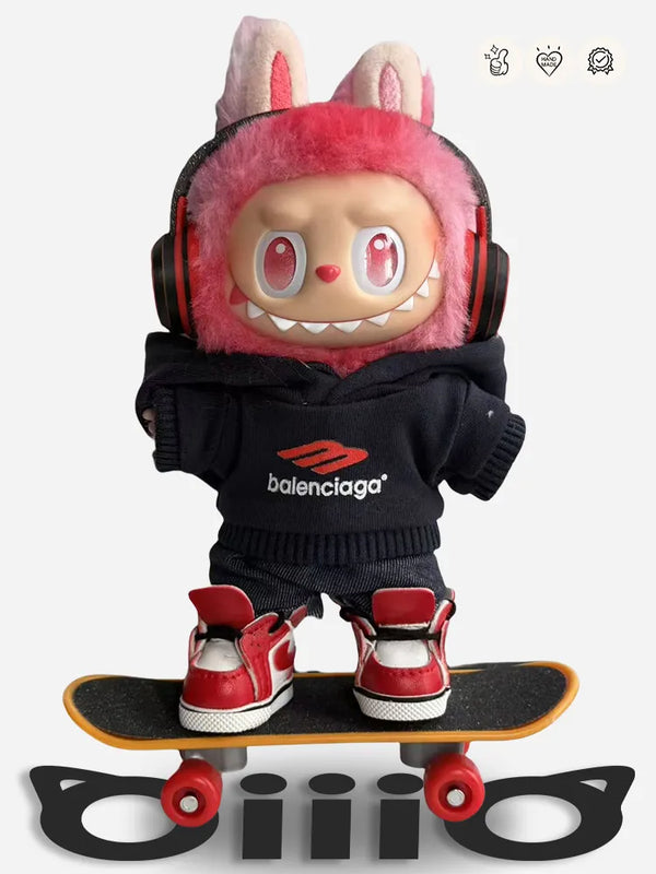 LABUBU Clothes Balenci Trendy Black Skate Outfit