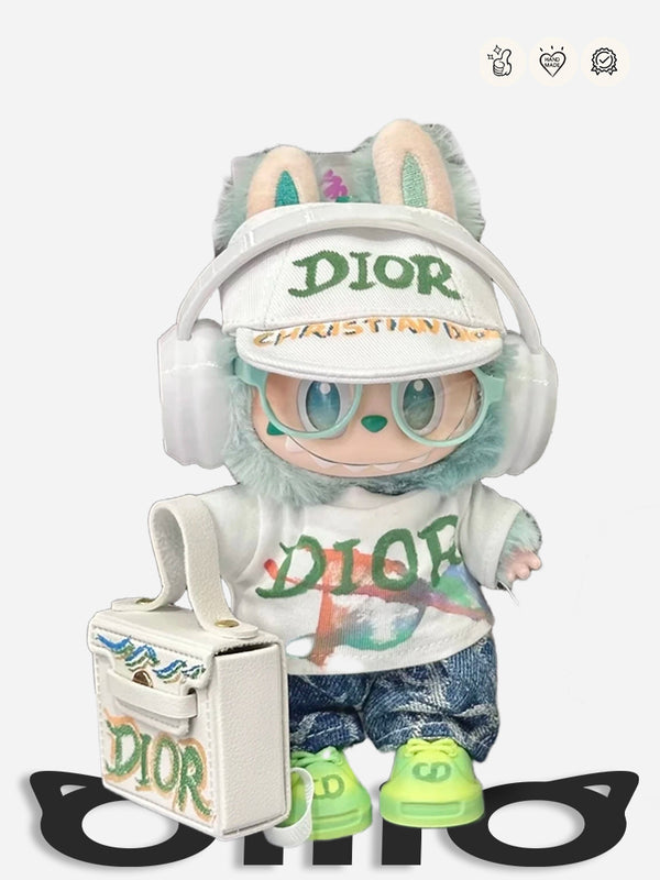 Labubu Clothes Dio* Green - Accent Graffiti Style Outfit