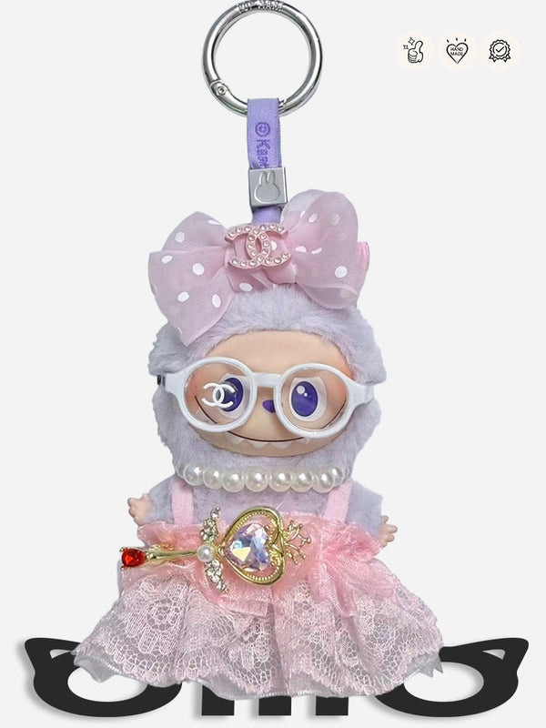 MINI Labubu Clothes Chan*l Pink Dress Set