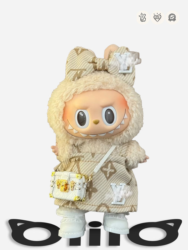 Labubu Clothes Louis V Fluffy Bow Ensemble
