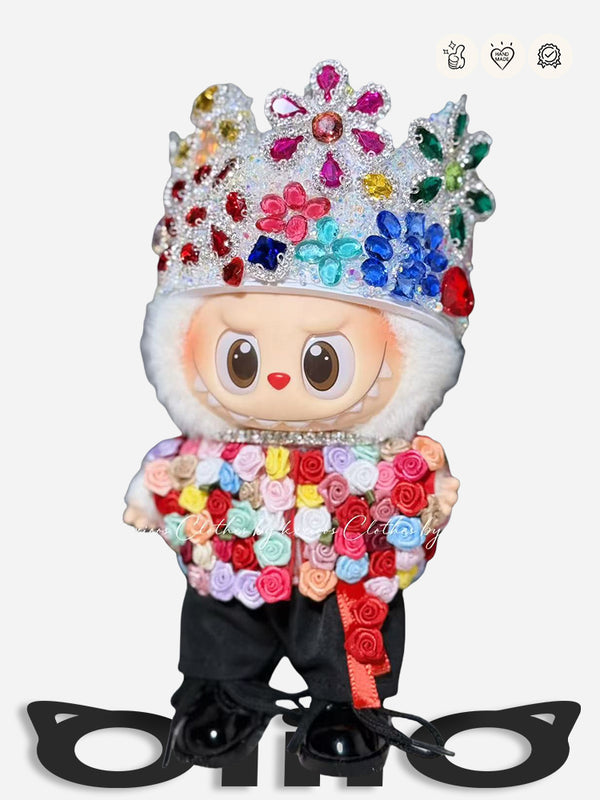LABUBU Clothes G-Dragon Rose and Crown Outfit