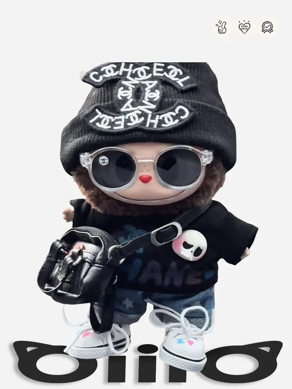 Labubu Clothes Chan*l Black Trendy Streetwear Outfit