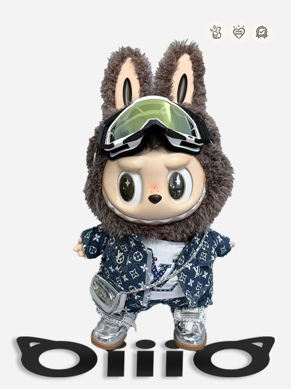 LABUBU CLOTHES Louis V Blue Monogram Denim