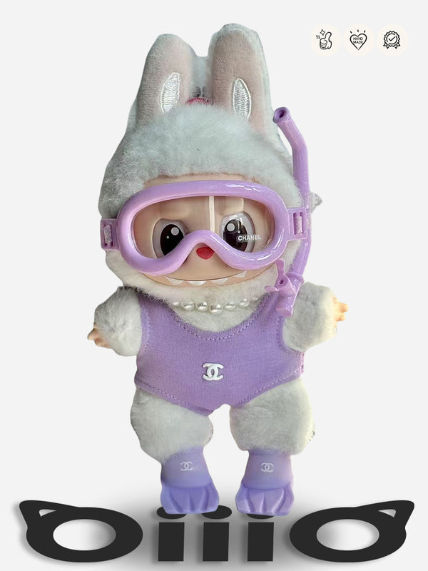 LABUBU Clothes Chan*l Chic Lavender Diving Outfit