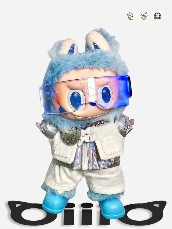 Labubu Clothes Futuristic Blue Stylish Vest Outfit