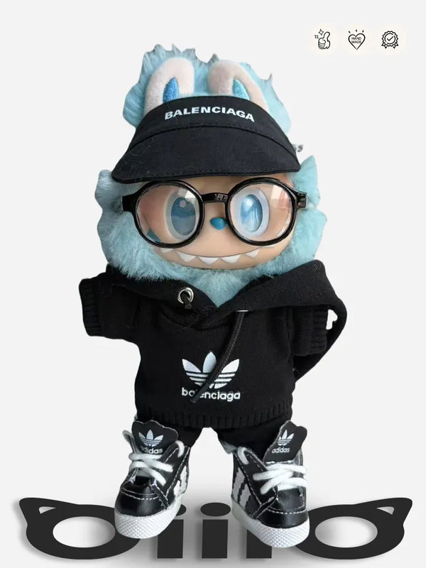 LABUBU Clothes Balenci Black Street Set