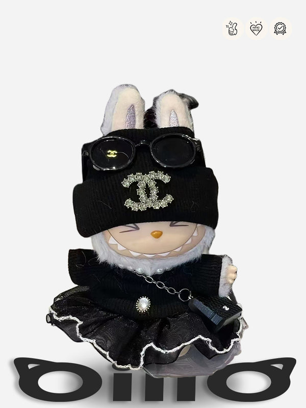 LABUBU Clothes Chan*l Dark Luxe Outfit