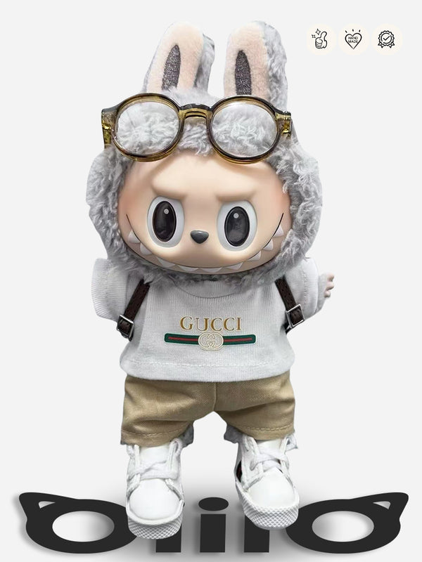 LABUBU Clothes Gucc* Casual Logo - Print Ensemble