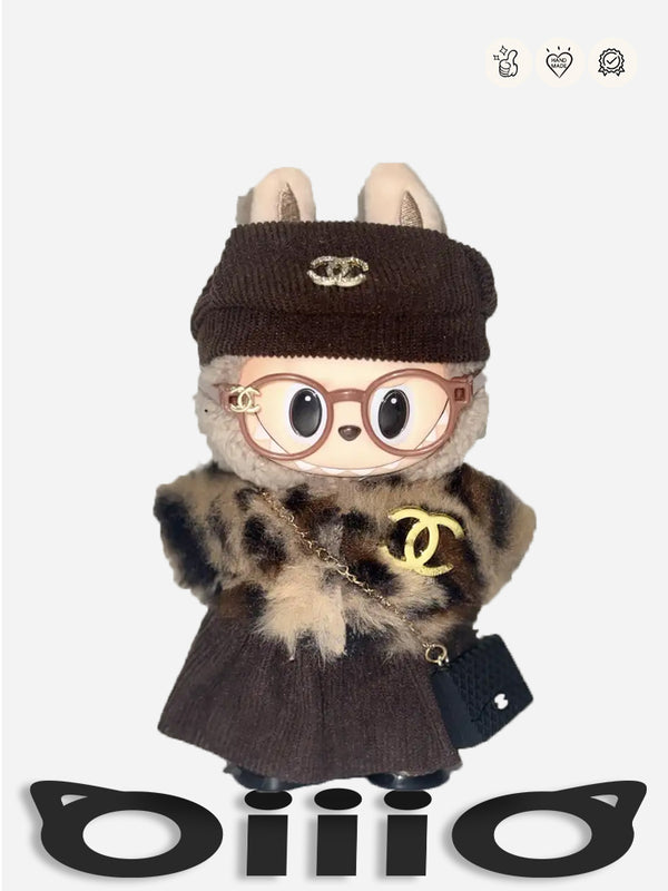 LABUBU CLOTHES Chan*l Leopard Dress