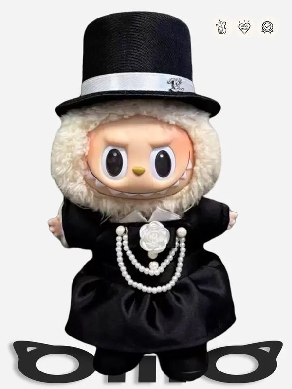 LABUBU Clothes Black Jennie Inspired Chan*l Style Outfit