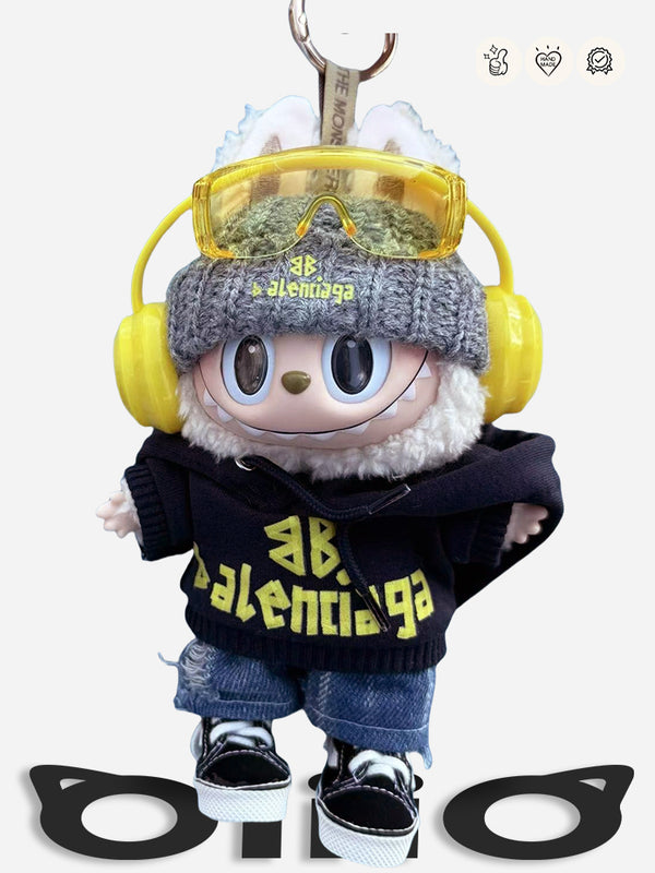 Labubu Clothes Balenci Cool Hip - hop Look