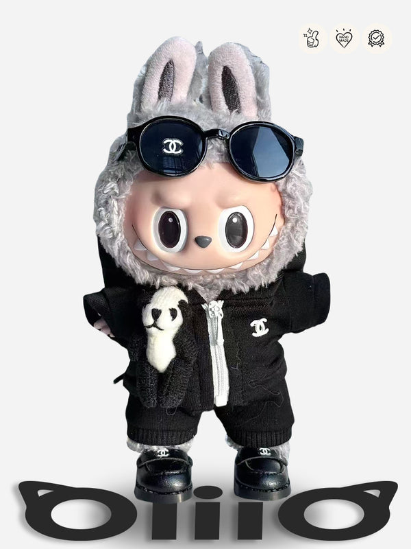 LABUBU Clothes Chan*l Monochrome Panda - companion Ensemble
