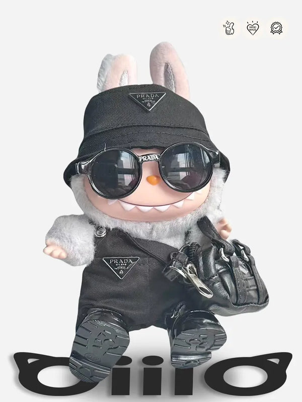 LABUBU Clothes Prad* Stylish Black Outfit