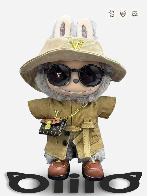 LABUBU Clothes Louis V British Overcoat