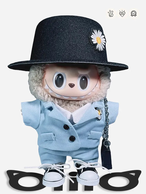 LABUBU Clothes G-Dragon Blue Daisy Suit Outfit