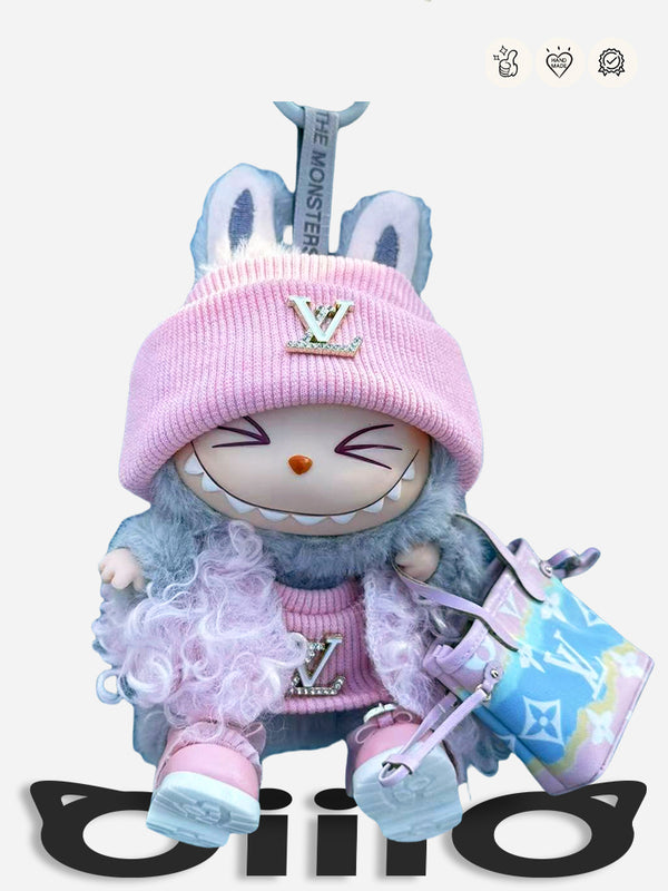 Labubu Clothes Louis V Pink Glamour Outfit