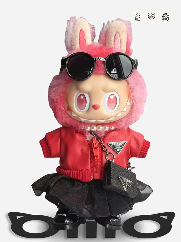 LABUBU Clothes Prad* Stylish Red Jacket Outfit