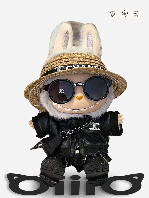 LABUBU Clothes Chan*l Black Cool Guy Outfit