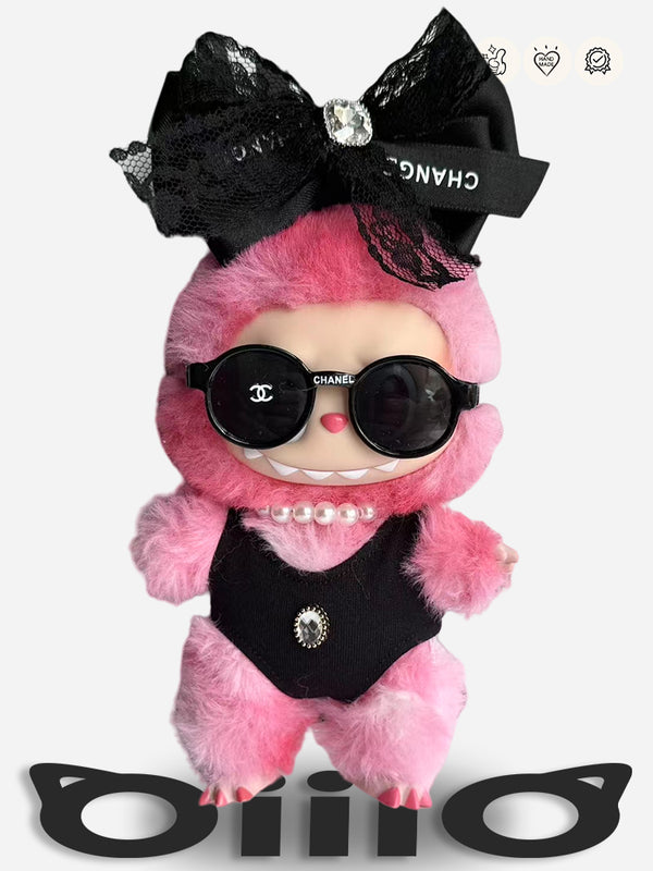 LABUBU Clothes Chan*l Chic Bow - adorned Pink Outfit