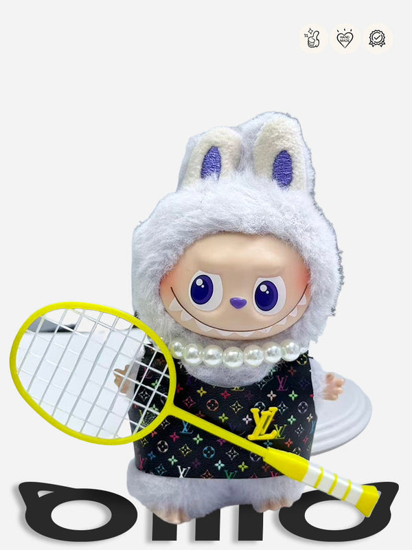 MINI Labubu Clothes Luxurious Louis V - inspired Tennis Style Outfit