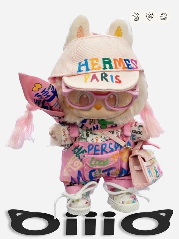 LABUBU Clothes Herm* Trendy Pink Graffiti - styled Ensemble