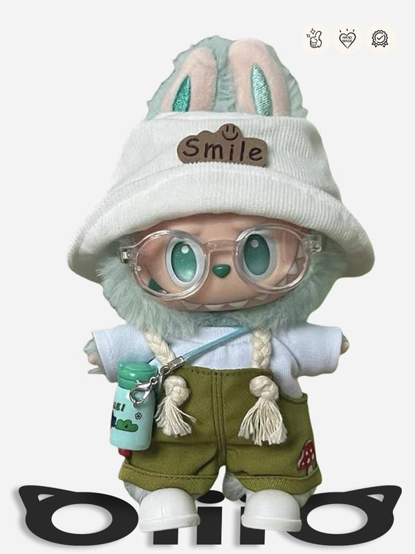 Labubu Clothes Woodland Wanderer Green Overalls