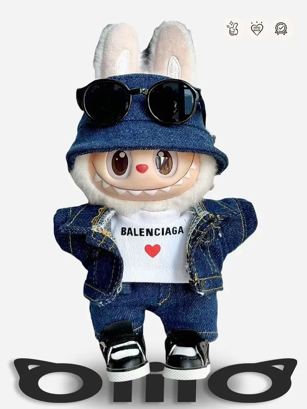 LABUBU Clothes Balenci Chic Denim Outfit