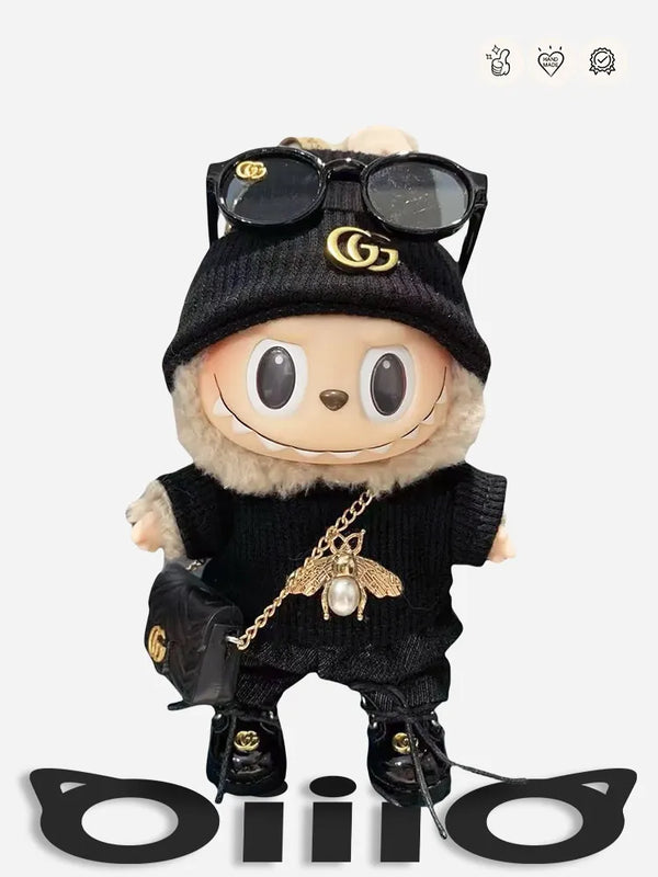 LABUBU Clothes Gucc* Black Sweater Outfit