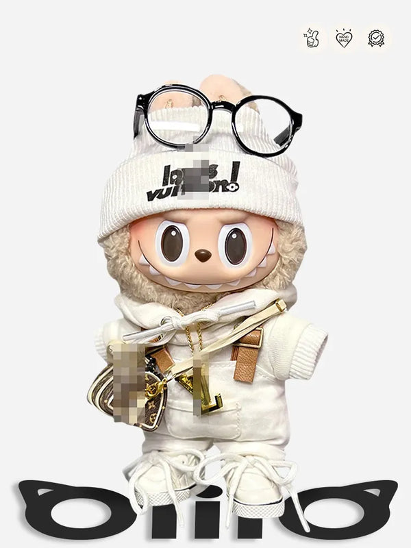 LABUBU Clothes Louis V White Chic Overalls Outfit