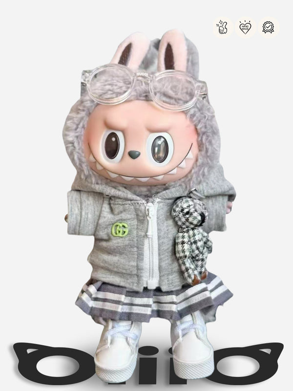 LABUBU Clothes Gucc* Chic Glasses & Teddy Outfit
