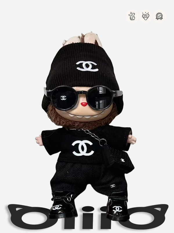 LABUBU Outfits Chan*l Black T-shirt Outfits