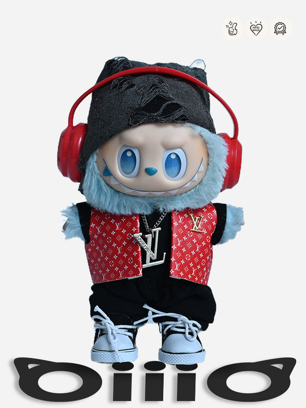 Labubu Clothes Louis V Distressed Hat Style