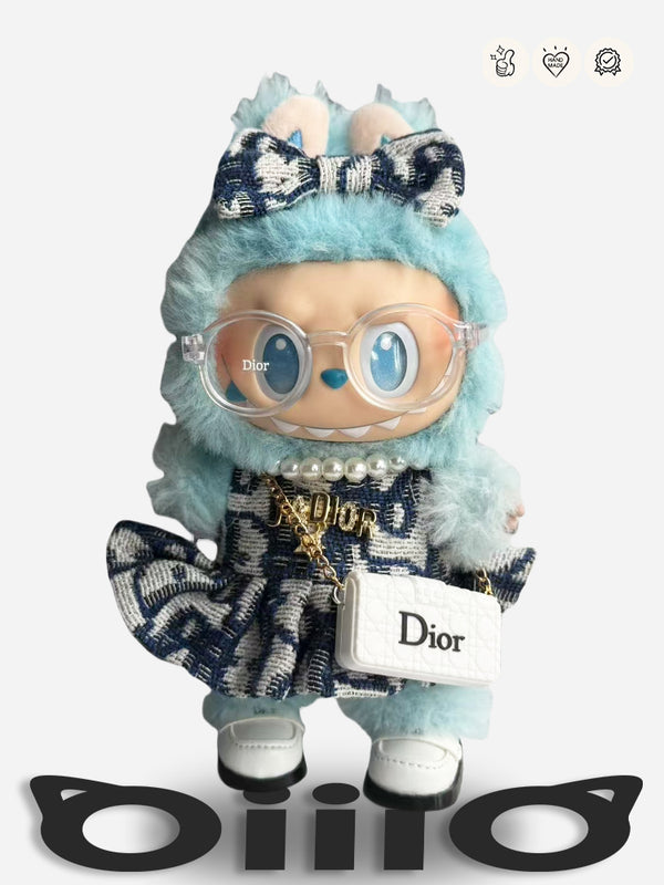 LABUBU Clothes Dio* Graceful Checked Dress Ensemble