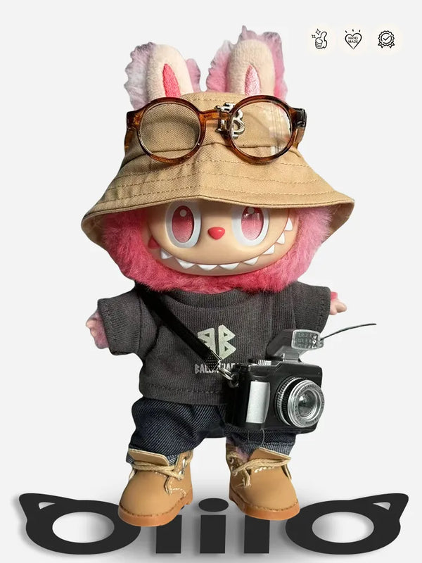 LABUBU Clothes Balenci Khaki - Pink Photographer Ensemble