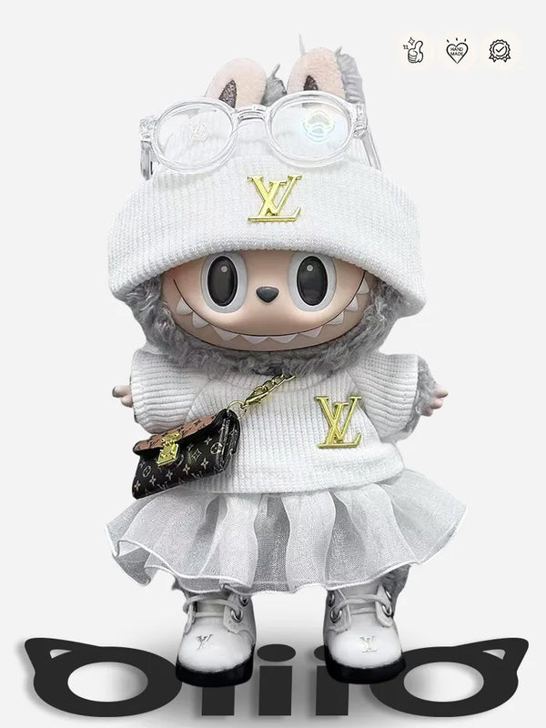 LABUBU Clothes Louis V White Monogram Ballet