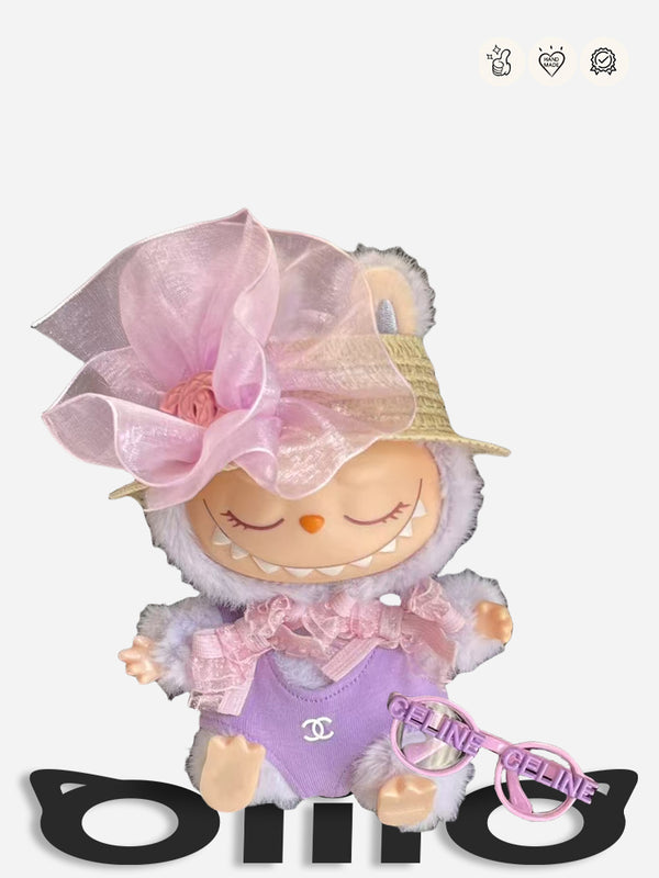 LABUBU Clothes Chan*l Delicate Purple Bodysuit Set