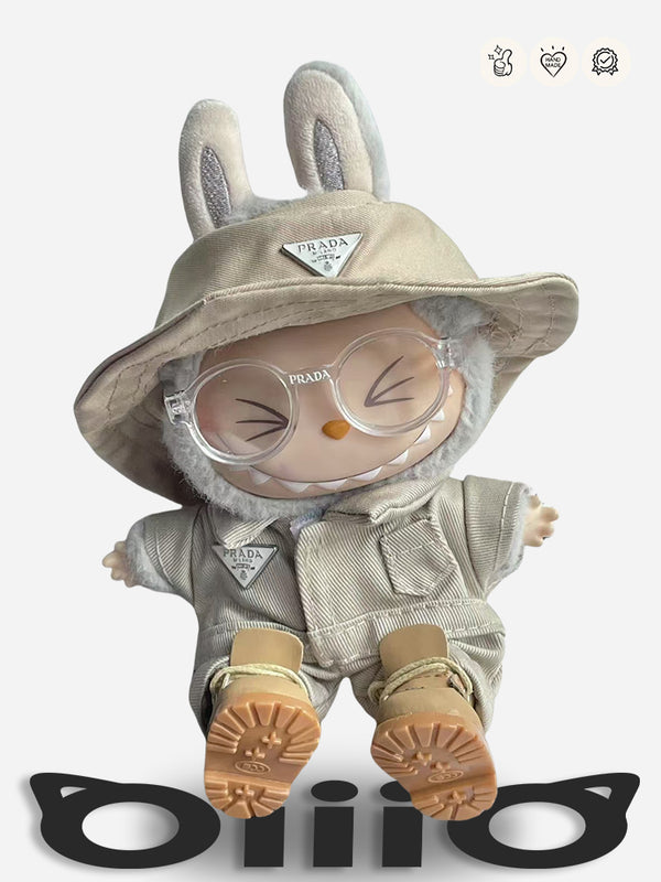 LABUBU Clothes Prad* Beige Utility Set