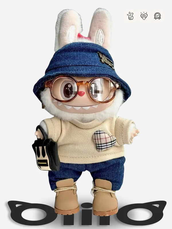 LABUBU Clothes Burbe Denim - Khaki Ensemble