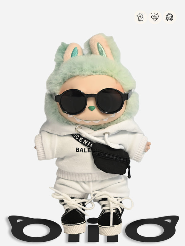 LABUBU Clothes Balenci Stylish White Hooded Outfit