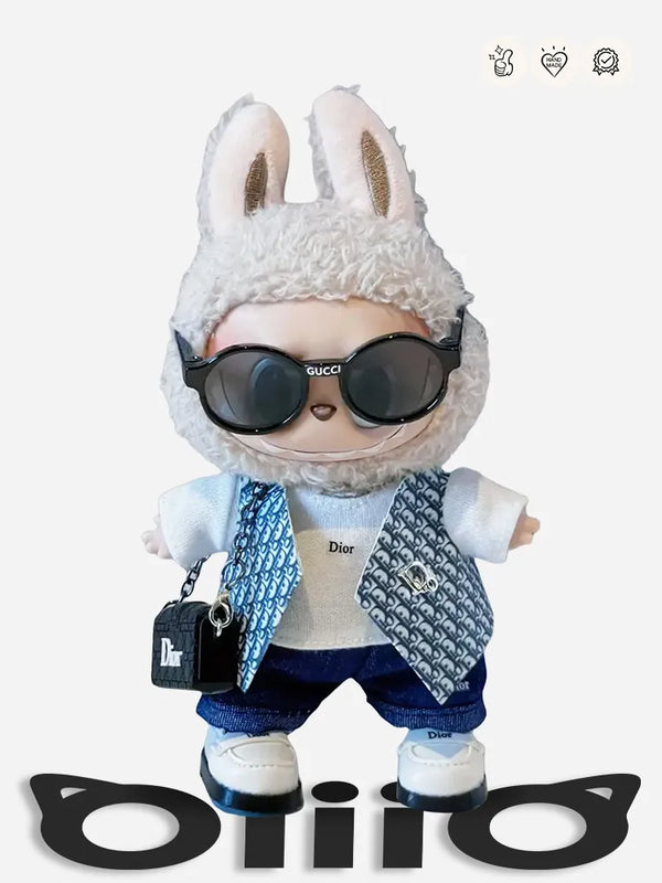 LABUBU Outfits Dio* Classic Printed Pattern Leather Vest Outfits