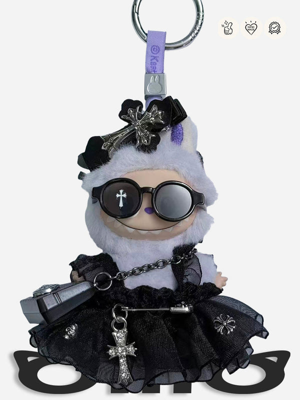 Labubu Clothes Halloween Customes Dark Cross - themed Ensemble