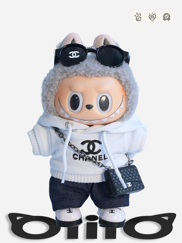 LABUBU Clothes Chan*l Hoodie Jeans Outfit