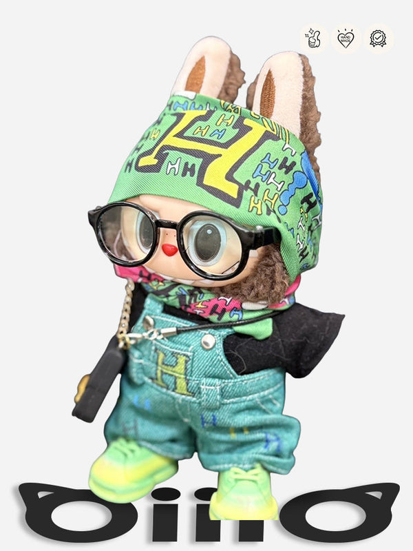 Labubu Clothes Herm* Colorful Denim Overall Set