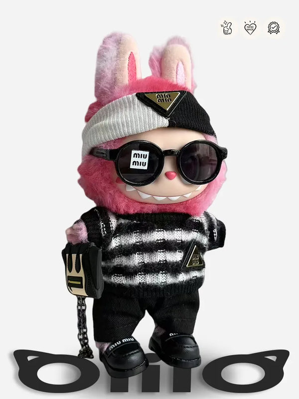 LABUBU Clothes mi*mi* Style Striped Knitwear Set