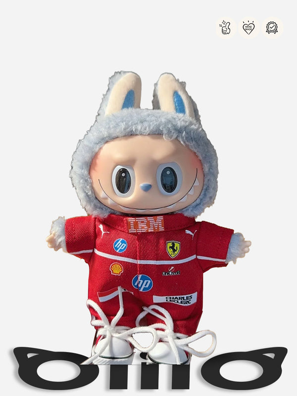 LABUBU Clothes F1 Ferrari Racing Suit Set