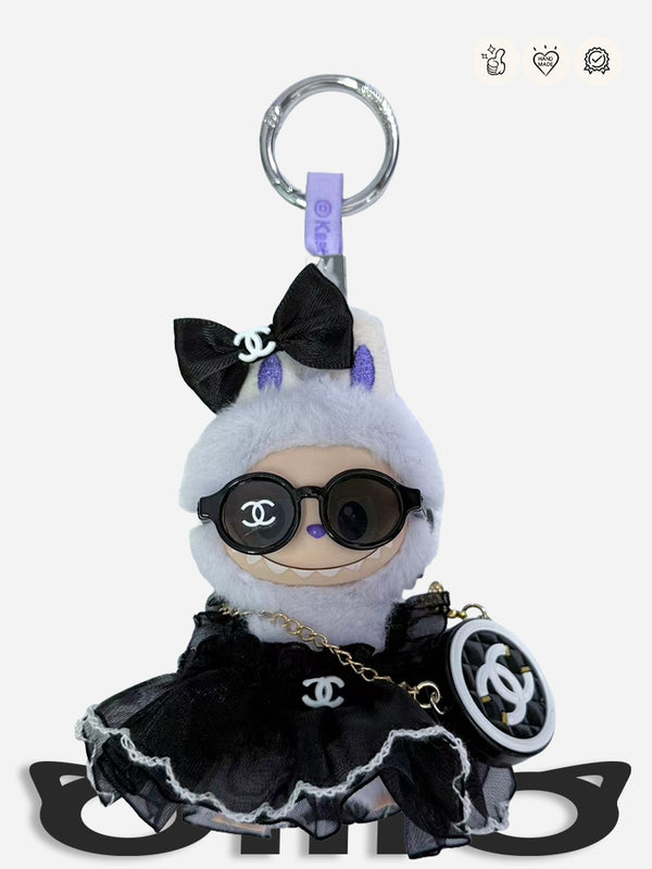 MINI Labubu Clothes Chan*l - style Elegant Dress Set