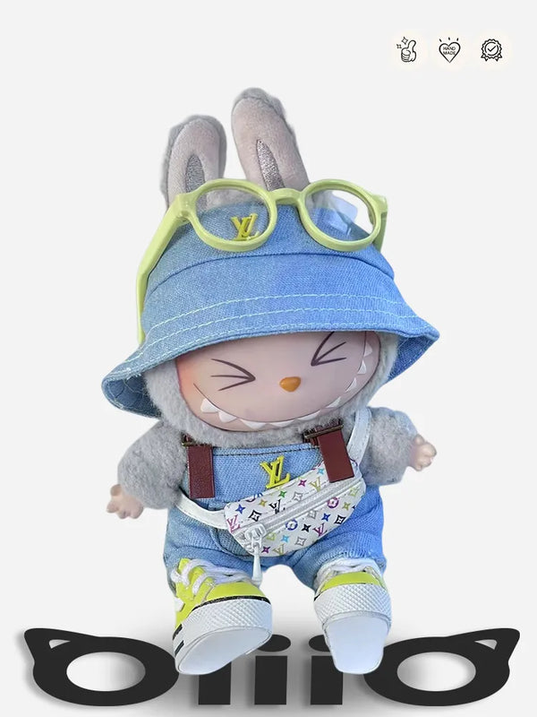 LABUBU Clothes Louis V Blue Overalls