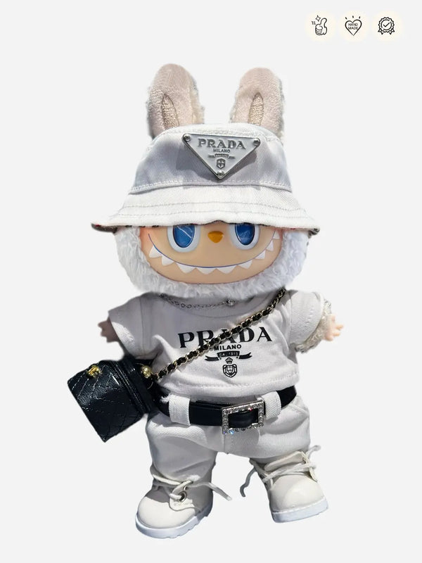 LABUBU Outfits White Prad* T-shirt