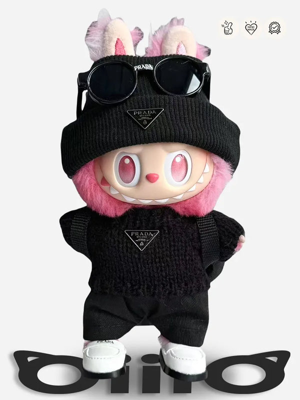 LABUBU Clothes Prad* Black Knit Outftit